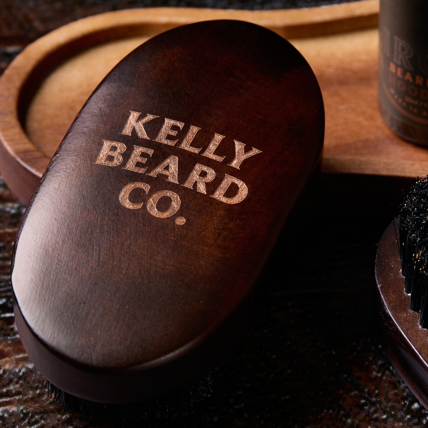Kelly Beard Co. Iron Beard Brush — Boar Bristle