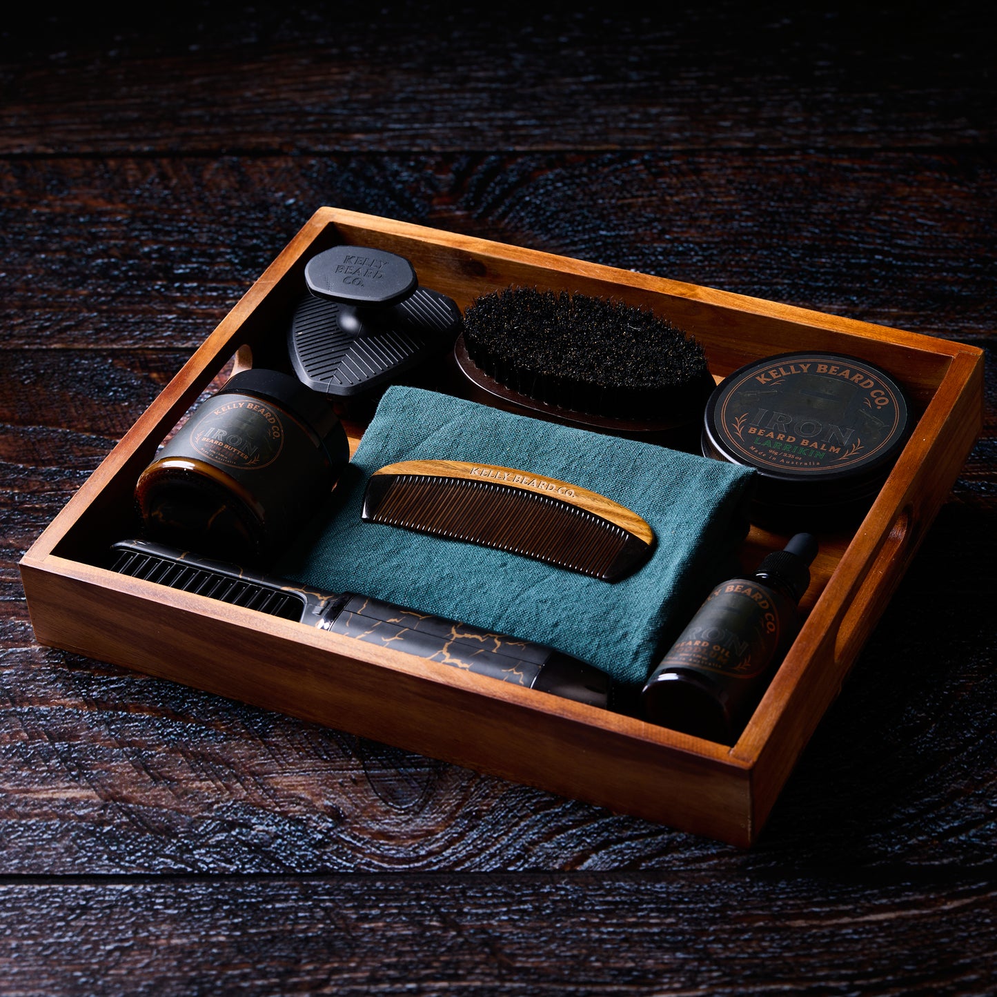 Kelly Beard Co. Iron Beard Comb — Horn & Sandalwood