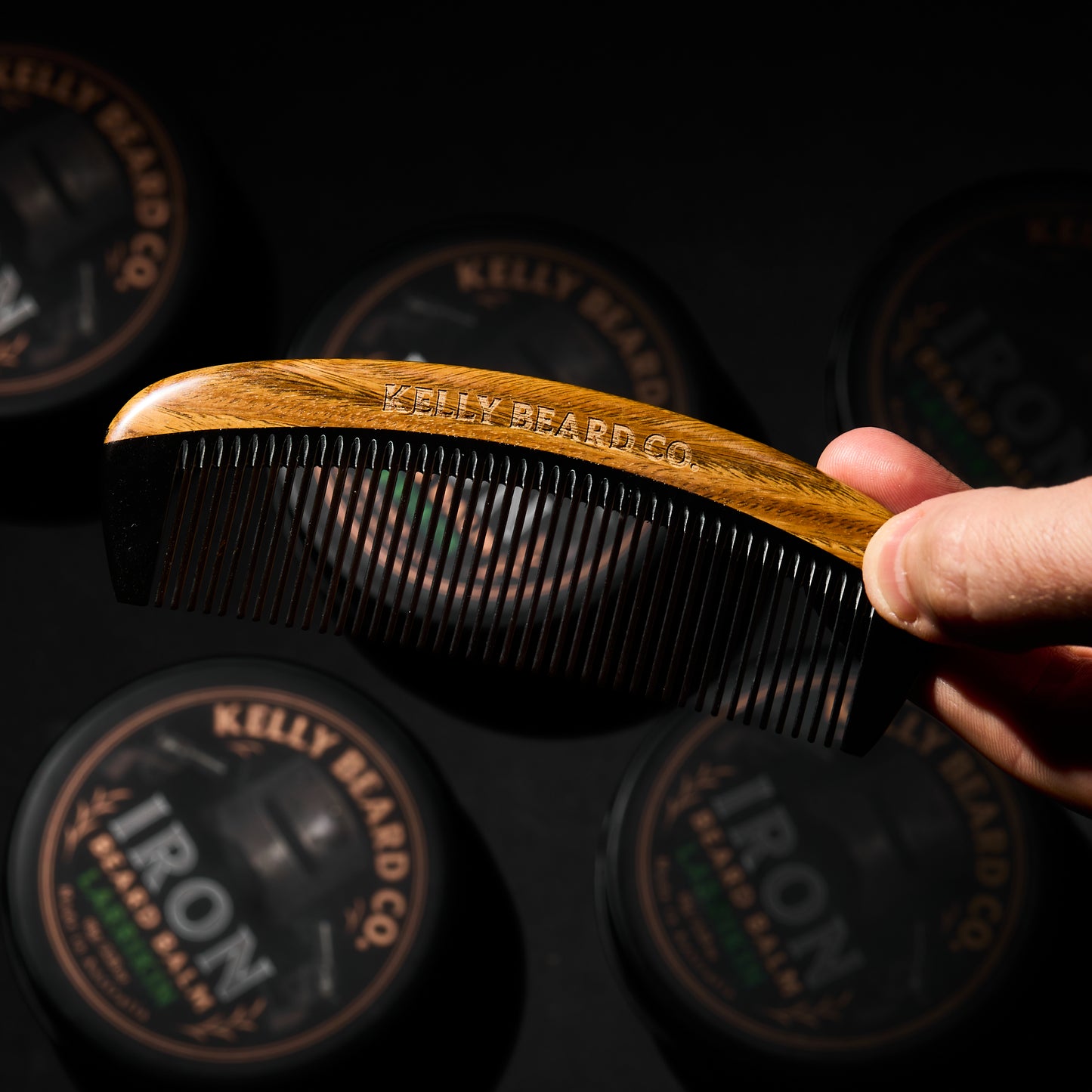 Kelly Beard Co. Iron Beard Comb — Horn & Sandalwood